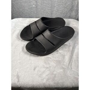 OOFOS OOahh Slides Mens Size 13 Black Comfort Sport Recovery Sandals Athleisure